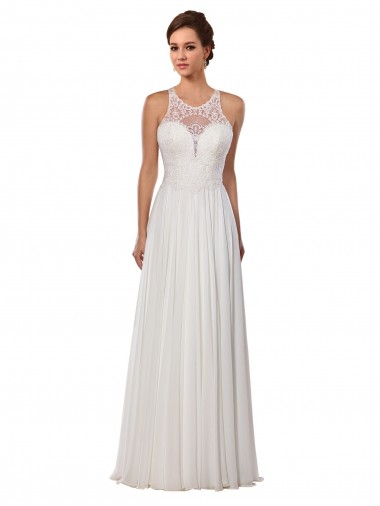 Chapel Train Ivory Sleeveless Sheath Wedding Dress Canberra