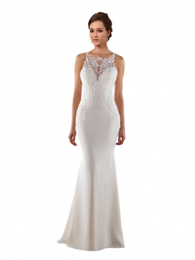 Sweep Train Ivory Sleeveless Mermaid Modern Wedding Dress Canberra