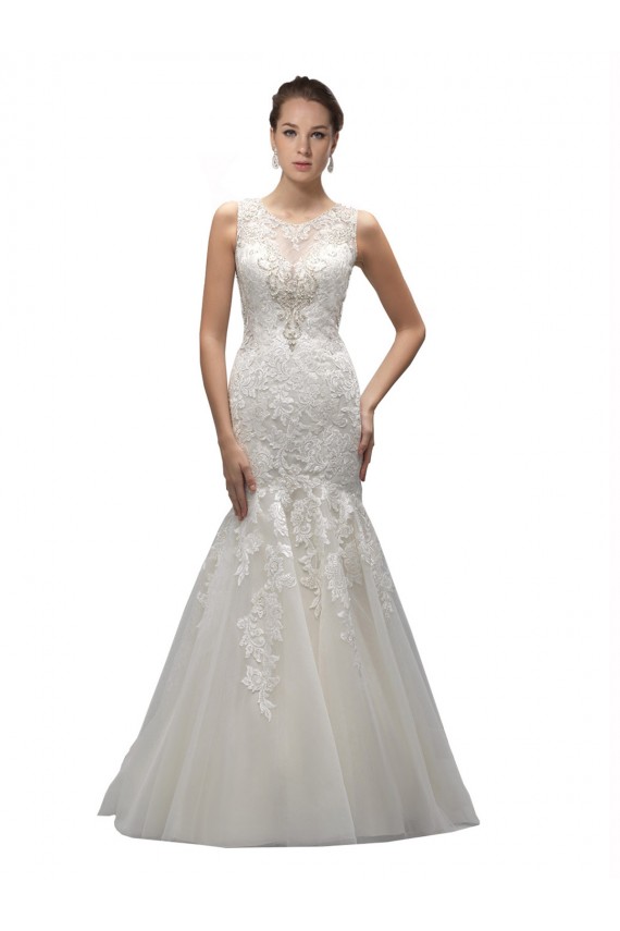 Sweep Train Ivory Sleeveless Mermaid Wedding Dress Canberra