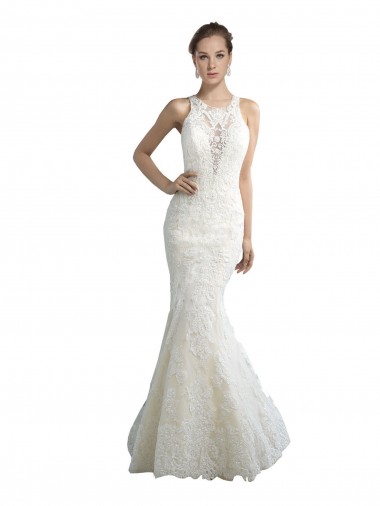 Chapel Train Ivory Sleeveless Mermaid Beach Wedding Dresses Canberra