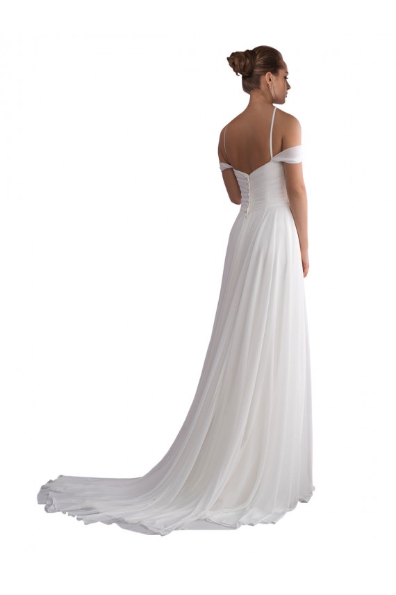 Sweep Train Ivory Sleeveless A-Line Beach Wedding Dress Canberra