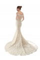 Chapel Train Ivory & Champagne Long Sleeves Mermaid Wedding Dress Canberra