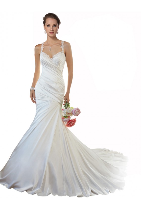 Chapel Train Ivory Sleeveless Mermaid Beach Wedding Gowns Canberra