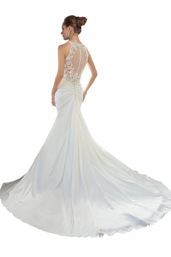 Chapel Train Ivory Sleeveless Mermaid Beach Wedding Gowns Canberra