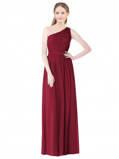 Long Burgundy Sleeveless A-Line Bridesmaid Gown Canberra