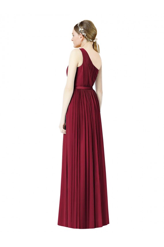 Long Burgundy Sleeveless A-Line Bridesmaid Gown Canberra