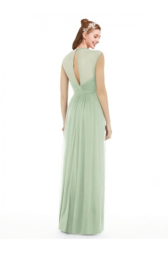 Long Sage Cap Sleeves A-Line Formal Dress / Bridesmaid Dress Canberra