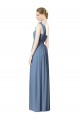 Long Dusty Blue Sleeveless A-Line Bridesmaid Dress Canberra