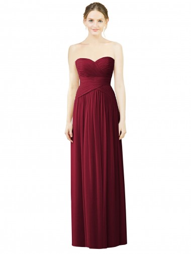 Long Burgundy Sleeveless A-Line Evening Dress / Bridesmaid Dress Canberra