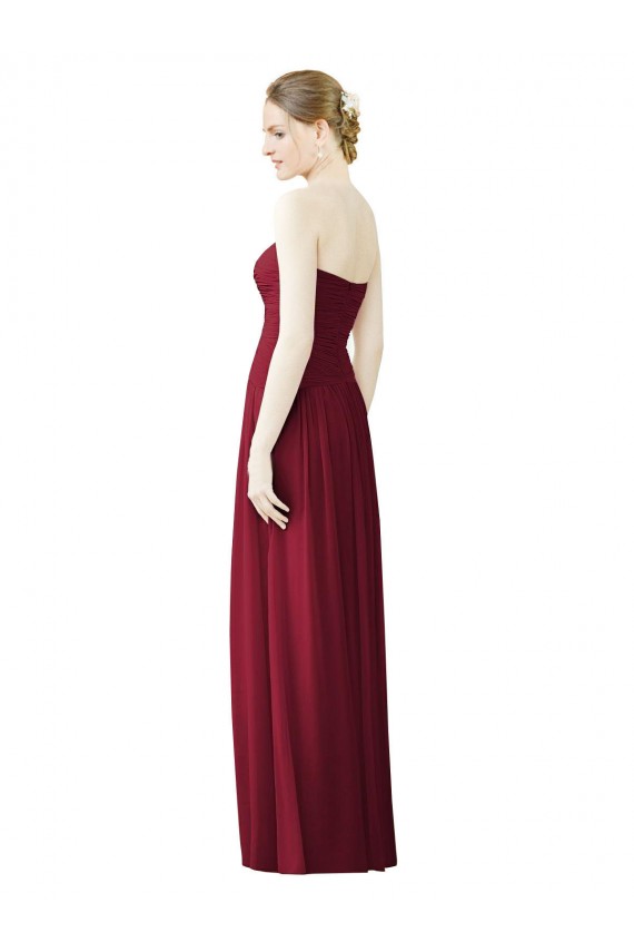 Long Burgundy Sleeveless A-Line Evening Dress / Bridesmaid Dress Canberra