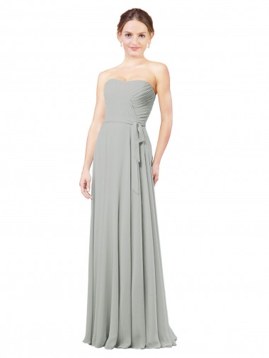 Long Silver Sleeveless A-Line Bridesmaid Dresses Canberra