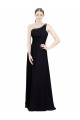 Long Black Sleeveless A-Line Chiffon Bridesmaid Dresses Canberra