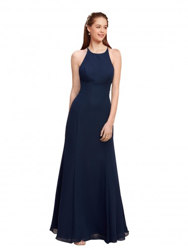 Long Dark Navy Sleeveless Mermaid Prom Dress / Bridesmaid Dress Canberra