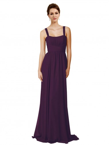 Sweep Train Grape Sleeveless A-Line Bridesmaid Dress Canberra