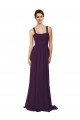 Sweep Train Grape Sleeveless A-Line Bridesmaid Dress Canberra