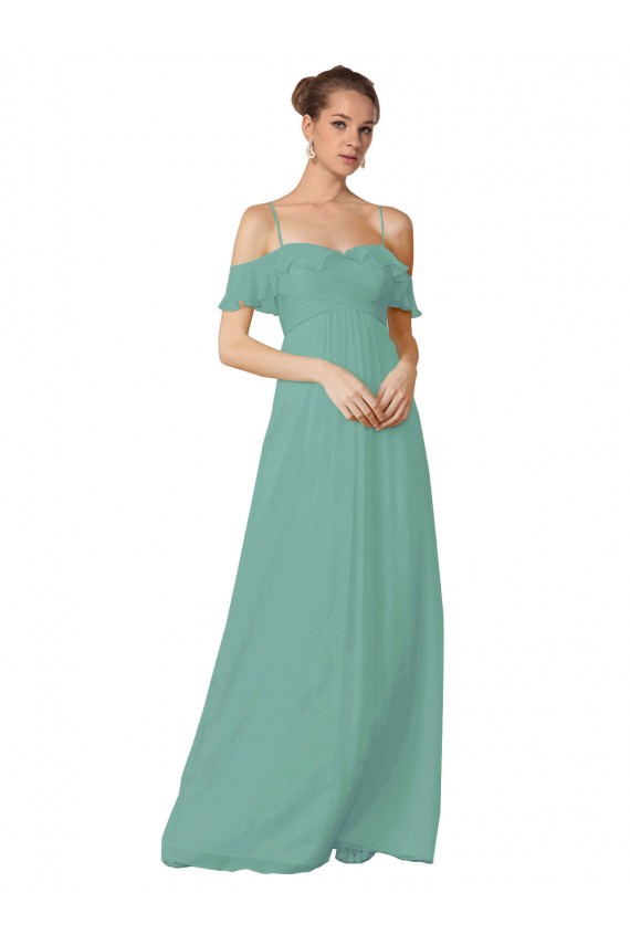 Long Seaside Flutter Sleeves A-Line Bridesmaid Dress Canberra