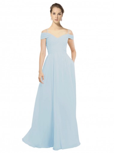 Long Sea Glass Sleeveless A-Line Evening Dress / Bridesmaid Dress Canberra