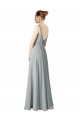 Long Silver Sleeveless A-Line Bridesmaid Dress / Evening Dress Canberra