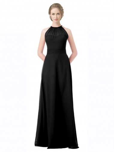 Long Black Sleeveless A-Line Formal Dress / Bridesmaid Dress Canberra