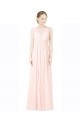 Long Sleeveless A-Line V-Back Soft Chiffon Bridesmaid Dress Canberra