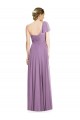 Long Dark Lavender Flutter Sleeves A-Line Open Back Formal Dress / Bridesmaid Dress Canberra