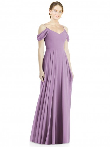 Long Dark Lavender Sleeveless A-Line Low Back Semi Formal Evening Dress / Bridesmaid Dress Canberra