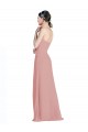 Long Dusty Pink Sleeveless A-Line Low Back Bridesmaid Dress / Formal Dress Canberra