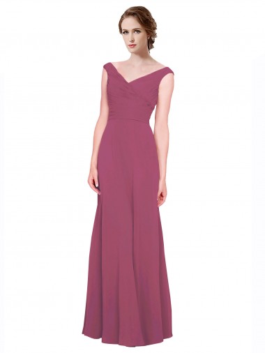 Long Mauve Taupe Sleeveless A-Line Bridesmaid Dress Canberra