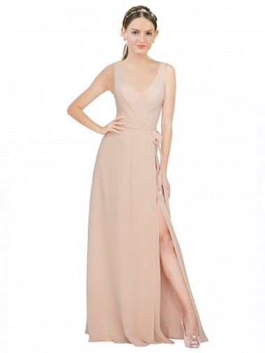 Long Pink Sleeveless A-Line Bridesmaid Dress / Evening Dress Canberra