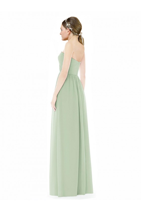 Long Sage Sleeveless A-Line Low Back Semi Formal Evening Dress / Bridesmaid Dress Canberra