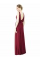 Long Burgundy Sleeveless A-Line V-Back Bridesmaid Dress / Formal Dress Canberra