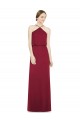 Long Burgundy Sleeveless A-Line Open Back Soft Chiffon Bridesmaid Dress Canberra