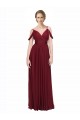 Long Burgundy Sleeveless A-Line Low Back Bridesmaid Dress / Evening Dress Canberra