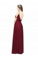 Long Burgundy Sleeveless A-Line Low Back Bridesmaid Dress / Evening Dress Canberra