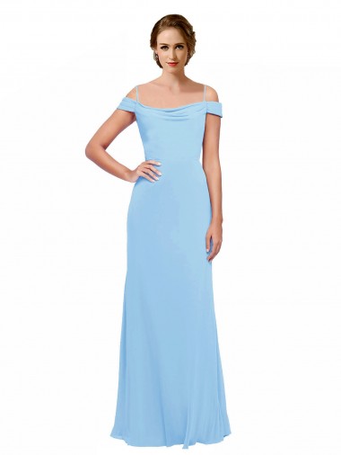 Long Periwinkle Sleeveless A-Line Soft Chiffon Bridesmaid Dress Canberra