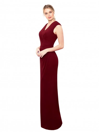 Long Burgundy Sleeveless Mermaid Keyhole Back Prom Dress / Bridesmaid Dress Canberra