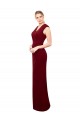 Long Burgundy Sleeveless Mermaid Keyhole Back Prom Dress / Bridesmaid Dress Canberra