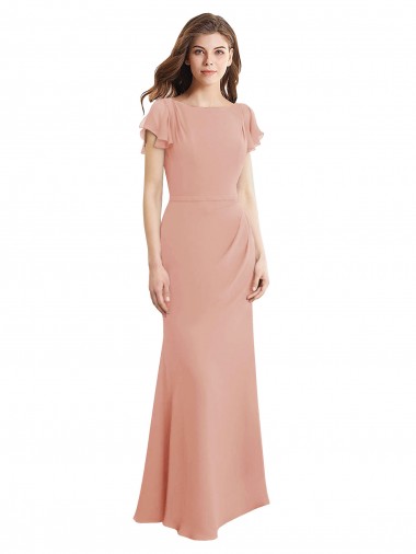 Long Bliss Pink Sleeveless Mermaid Low Back Prom Dress / Bridesmaid Dress Canberra