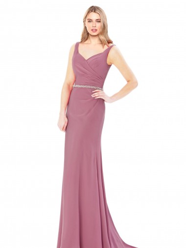 Long Sleeveless Sheath Low Back Prom Dress / Bridesmaid Dress Canberra