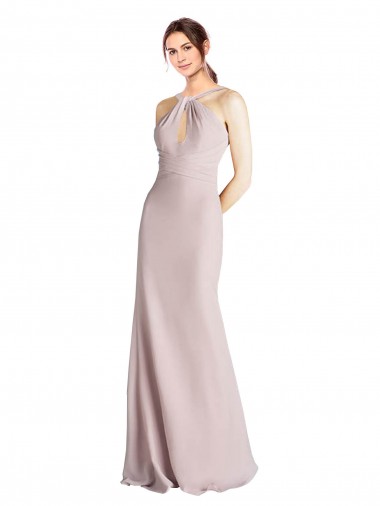 Long Sleeveless Sheath Open Back Bridesmaid Dress Canberra