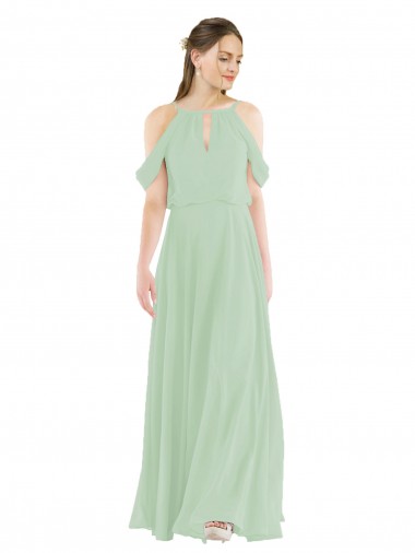 Long Sage Sleeveless Sheath Bridesmaid Dress Canberra