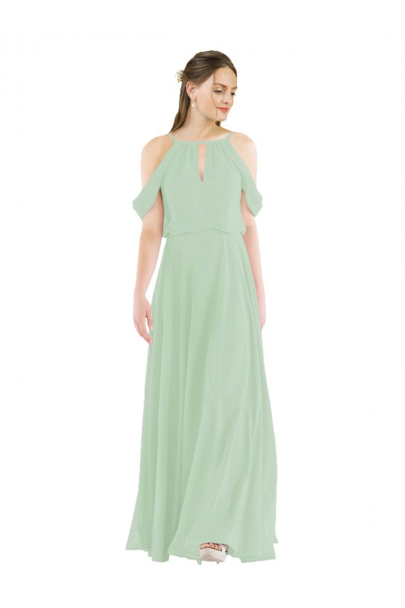 Long Sage Sleeveless Sheath Bridesmaid Dress Canberra