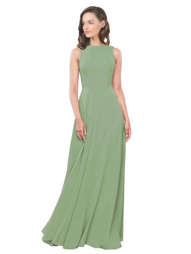 Long Seagrass Sleeveless A-Line Bridesmaid Dress Canberra