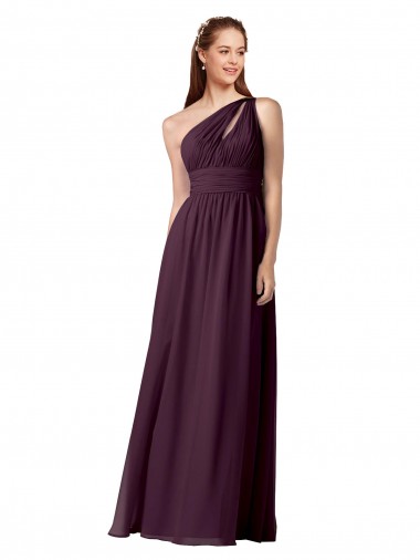 Long Floor Length Grape Sleeveless A-Line Chiffon Bridesmaid Dress Canberra