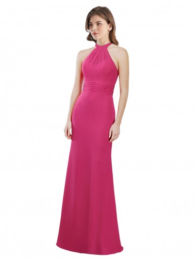 Long Ruby Sleeveless A-Line Open Back Bridesmaid Dress Canberra