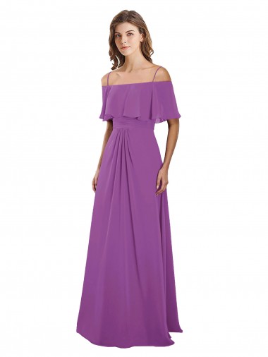 Long Dahlia Flutter Sleeves A-Line Bridesmaid Dress Canberra