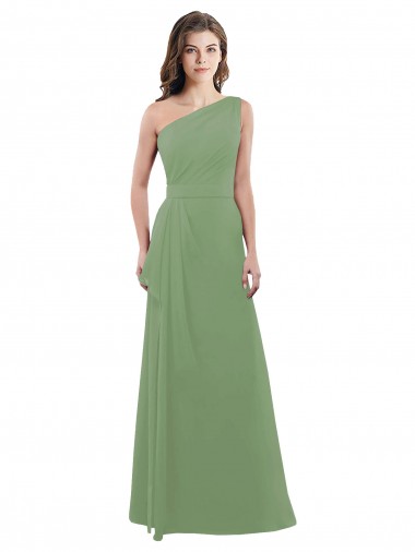 Long Seagrass Sleeveless A-Line Side Slit Bridesmaid Dress Canberra