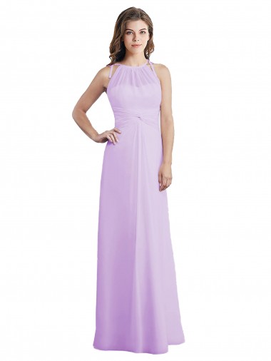 Long Lilac Sleeveless A-Line Keyhole Back Bridesmaid Dress / Formal Dress Canberra