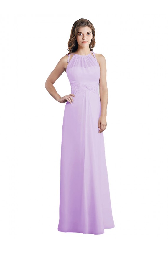 Long Lilac Sleeveless A-Line Keyhole Back Bridesmaid Dress / Formal Dress Canberra