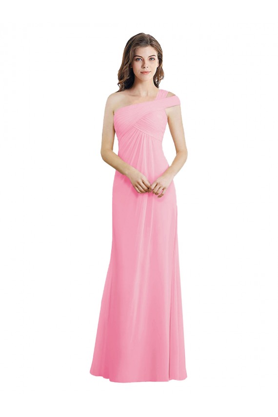 Long Barely Pink Sleeveless A-Line Bridesmaid Dress Canberra